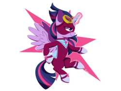 Size: 2000x1500 | Tagged: safe, artist:sion, twilight sparkle, alicorn, pony, g4, female, magic, mare, masked matter-horn costume, power ponies, simple background, solo, transparent background, twilight sparkle (alicorn)