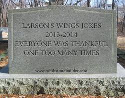 Size: 400x313 | Tagged: safe, gravestone, horse news, m.a. larson, text, wings