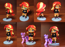 Size: 1800x1312 | Tagged: safe, artist:aplexpony, sunset shimmer, twilight sparkle, equestria girls, g4, blind bag, customized toy, cute, female, humanized, irl, photo, sculpture, toy