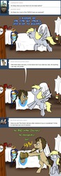 Size: 780x2250 | Tagged: safe, artist:jitterbugjive, derpy hooves, doctor whooves, time turner, pegasus, pony, lovestruck derpy, g4, ask, crossover, doctor whooves is not amused, female, mare, portal (valve), tumblr