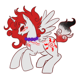 Size: 500x500 | Tagged: safe, artist:lulubell, alicorn, pony, amaterasu, crossover, okami, ponified, simple background, solo, white background