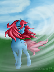 Size: 1200x1600 | Tagged: safe, artist:adalbertus, oc, oc only, oc:windy day, solo, wind