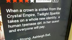 Size: 599x337 | Tagged: safe, equestria girls, g4, and everyone will pay, mistake, netflix, photo, picture of a screen, revenge, summary bug, synopsis, text, you had one job