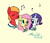 Size: 1350x1150 | Tagged: safe, artist:melodicmarzipan, big macintosh, fluttershy, rarity, earth pony, pony, filli vanilli, g4, male, ponytones, singing, stallion