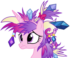 Size: 7000x5760 | Tagged: safe, artist:ex-machinart, princess cadance, g4, games ponies play, absurd resolution, alternate hairstyle, cute, cutedance, female, frown, lip bite, messy mane, princess sadance, sad, simple background, solo, transparent background, vector