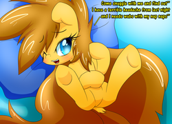 Size: 1280x922 | Tagged: safe, artist:isle-of-forgotten-dreams, oc, oc only, oc:sera, on back, solo, underhoof