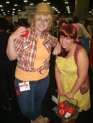 Size: 3000x4000 | Tagged: safe, artist:arp-photography, apple bloom, applejack, human, g4, cosplay, irl, irl human, photo