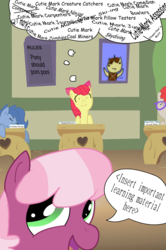 Size: 1352x2036 | Tagged: safe, artist:xulious, apple bloom, archer (g4), cheerilee, scootablue, twist, g4