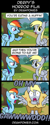 Size: 850x2098 | Tagged: safe, artist:drawponies, derpy hooves, rainbow dash, pegasus, pony, g4, comedy, comic, female, funny, mare, muffin, not salmon, parody, troll 2, wat, wtf