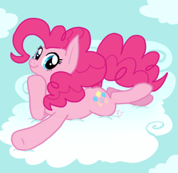 Size: 1273x1238 | Tagged: safe, pinkie pie, g4, cloud, cloudy, female, solo