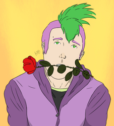 Size: 964x1067 | Tagged: safe, artist:papersquid, spike, human, g4, humanized, male, solo