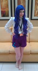 Size: 517x960 | Tagged: safe, artist:papersquid, rarity, human, g4, barefoot, cosplay, feet, irl, irl human, photo, solo