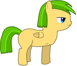 Size: 2720x2304 | Tagged: safe, artist:yemto, oc, oc only, oc:gold star, pegasus, pony, amputee, bad anatomy, female, filly, high res, solo, unamused