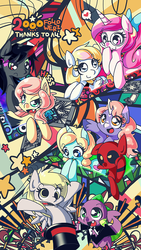 Size: 900x1600 | Tagged: safe, artist:panyang-panyang, artist:php164, derpy hooves, king sombra, princess cadance, spike, oc, oc:inkie heart, oc:jerky hooves, ask high school cadance, ask inkie heart, ask king sombra, tumblr:spike-in-weirdworld, g4, action poster, askbattyshy, askthemischievousmare, crayondoodle, deadpoolreplies, highschool-cadance, milestone, thanks, tumblr crossover, tumblr universe