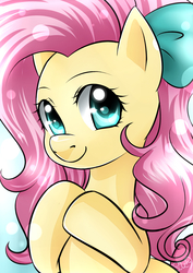 Size: 2480x3507 | Tagged: safe, artist:princesssilverglow, fluttershy, g4, bow, female, high res, solo