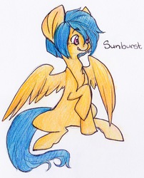 Size: 1136x1406 | Tagged: safe, artist:radsham, oc, oc only, oc:sunburst, solo, traditional art