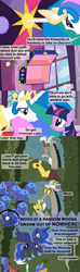 Size: 1120x3780 | Tagged: safe, artist:beavernator, discord, princess celestia, princess luna, twilight sparkle, g4, ..., all glory to the beaver grenadier, calendar of lunas, clone, comic, cute, filly, lunabetes, multeity, pure unfiltered evil, the fun has been doubled, too many lunas, unlimited woona works, weapons-grade cute, woona, woona assault squad, xk-class end-of-the-world scenario