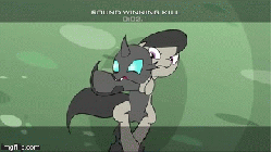 Size: 360x202 | Tagged: safe, artist:kanashiipanda, octavia melody, changeling, once upon a time in canterlot, g4, animated, chokehold, dead, defeated, duel, fight, frame by frame, hitmarker, mlg, sleeper hold, submission hold