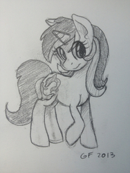 Size: 1080x1440 | Tagged: safe, artist:wonderwaifu, sea swirl, seafoam, g4, female, monochrome, solo, traditional art