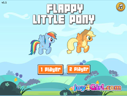 Size: 638x484 | Tagged: dead source, safe, applejack, rainbow dash, pegasus, pony, g4, bootleg, flapplejack, flappy bird, flappy little pony, flash game, online game, race swap, seems legit, wat