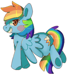 Size: 278x313 | Tagged: safe, artist:cherivinca, rainbow dash, pegasus, pony, g4, cutiemark in the ass, female, pixel art, solo