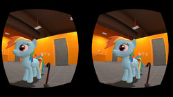 Size: 1920x1080 | Tagged: safe, artist:eirexe, rainbow dash, g4, 3d, crowbar, oculus rift