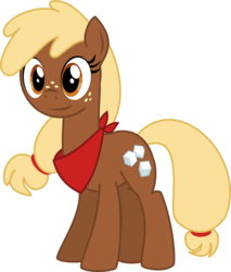 Size: 785x921 | Tagged: safe, artist:itoruna-the-platypus, winona, dog, earth pony, pony, g4, bandana, female, freckles, pet, ponified, ponified pony pets, simple background, solo, sugarcube, transparent background, vector