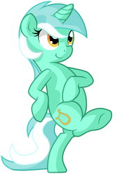 Size: 2110x2866 | Tagged: safe, artist:furrgroup, lyra heartstrings, pony, g4, bipedal, female, high res, raised leg, simple background, smiling, solo, standing, standing on one leg, walking, white background