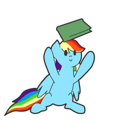 Size: 1024x1024 | Tagged: safe, artist:llama-senpai, rainbow dash, g4, book, cute, female, solo