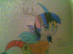 Size: 640x480 | Tagged: safe, artist:brony96, oc, oc only, oc:star streak, draconequus, hybrid, female, filly, solo, traditional art