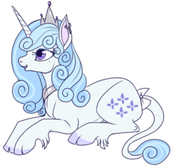 Size: 464x443 | Tagged: safe, artist:lulubell, majesty, classical unicorn, g1, cloven hooves, female, horn, jewelry, leonine tail, simple background, solo, transparent background