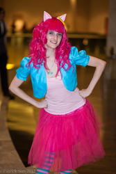 Size: 1333x2000 | Tagged: safe, artist:juju-gurl, pinkie pie, human, g4, 2012, clothes, convention, cosplay, irl, irl human, momocon, momocon 2012, photo, solo, tutu