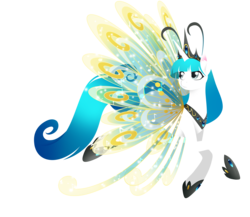 Size: 6344x5500 | Tagged: safe, artist:fuyusfox, oc, oc only, oc:angel song, breezie, absurd resolution, colored wings, crown, flying, frown, gradient wings, looking back, princess, simple background, solo, sparkly wings, transparent background, vector, wings