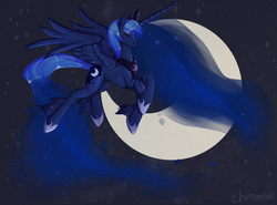 Size: 1151x853 | Tagged: safe, artist:chimaerok, princess luna, g4, female, moon, solo