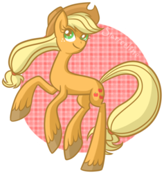 Size: 568x600 | Tagged: safe, artist:starrceline, applejack, g4, female, rearing, solo, unshorn fetlocks