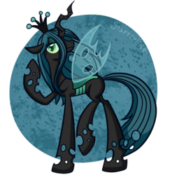 Size: 701x720 | Tagged: safe, artist:starrceline, queen chrysalis, changeling, changeling queen, g4, crown, female, jewelry, regalia, solo