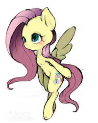 Size: 800x1000 | Tagged: safe, artist:ayahana, fluttershy, pony, g4, bipedal, female, pixiv, simple background, solo, white background