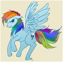 Size: 600x582 | Tagged: safe, artist:sorenhateseverything, rainbow dash, g4, female, solo, spread wings