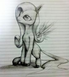 Size: 479x539 | Tagged: safe, artist:tungstenbulb, fluttershy, g4, female, grayscale, monochrome, solo, traditional art