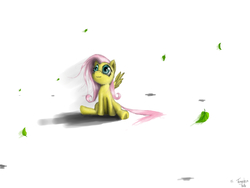 Size: 2000x1500 | Tagged: safe, artist:tungstenbulb, fluttershy, g4, female, leaves, solo