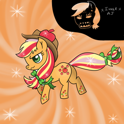 Size: 2000x2000 | Tagged: safe, artist:fluttershy-wins, applejack, g4, high res, inner self, rainbow power