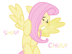 Size: 2048x1536 | Tagged: safe, artist:proponypal, fluttershy, g4, eyes closed, female, fetish, floppy ears, gritted teeth, mucus, simple background, sneezing, sneezing fetish, snot, solo, spray, spread wings, transparent background
