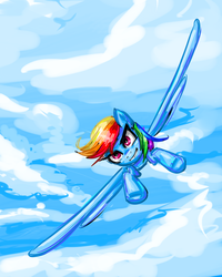 Size: 2316x2900 | Tagged: safe, artist:clrb, rainbow dash, g4, female, flying, high res, solo