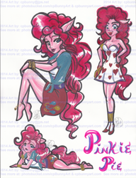 Size: 1529x1987 | Tagged: safe, artist:alaer, pinkie pie, equestria girls, g4, female, solo, traditional art, watermark
