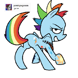 Size: 560x560 | Tagged: safe, artist:b00mt00b, artist:isaiahdjkim, edit, rainbow dash, pegasus, pony, g4, alternate hairstyle, animated, butt, butt shake, female, flank spin, looking at you, looking back, looking back at you, mare, mohawk, plot, punk, rainbutt dash, solo, tail twirl