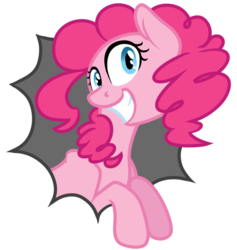 Size: 563x593 | Tagged: safe, artist:onikashi, pinkie pie, g4, female, fourth wall, solo