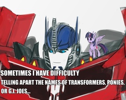 Size: 745x594 | Tagged: safe, artist:grissaecrim, twilight sparkle, alicorn, pony, g4, female, g.i. joe, mare, name, optimus prime, pony confession, transformers, twilight sparkle (alicorn)