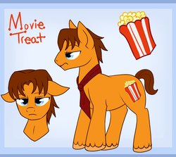 Size: 640x571 | Tagged: safe, artist:lulubell, oc, oc only, oc:movie treat, earth pony, pony, male, reference sheet, solo, stallion