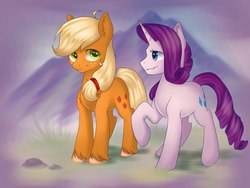 Size: 1024x768 | Tagged: safe, artist:mausefang, applejack, rarity, g4, unshorn fetlocks