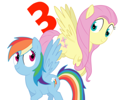 Size: 2014x1604 | Tagged: safe, artist:entou, fluttershy, rainbow dash, g4, countdown